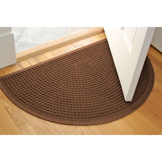 Aqua Shield® Squares Half Oval Door Mat 24"x39", , alternate image number null