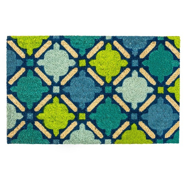 Blue Mosaic Doormat Floor Coverings, BLUE, hi-res image number 0
