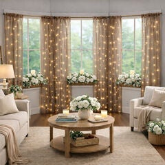 Pre-Lit Rod-Pocket Curtain Panel