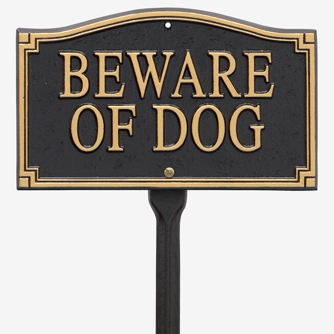 "Beware of Dog" Statement Marker, BLACK GOLD, hi-res image number null