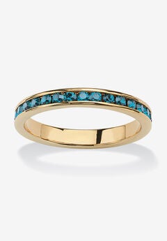 Yellow Gold Plated Simulated Birthstone Eternity Ring