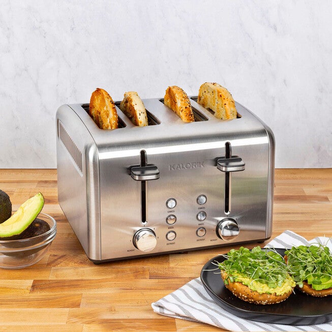 Kalorik 4-Slice Toaster, Stainless Steel, STAINLESS STEEL, hi-res image number 0