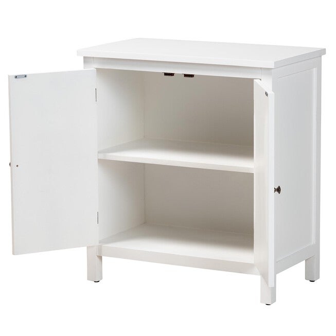 Yelena Classic And Traditional White Finished Wood 2-Door Storage Cabinet, , on-hover image number null