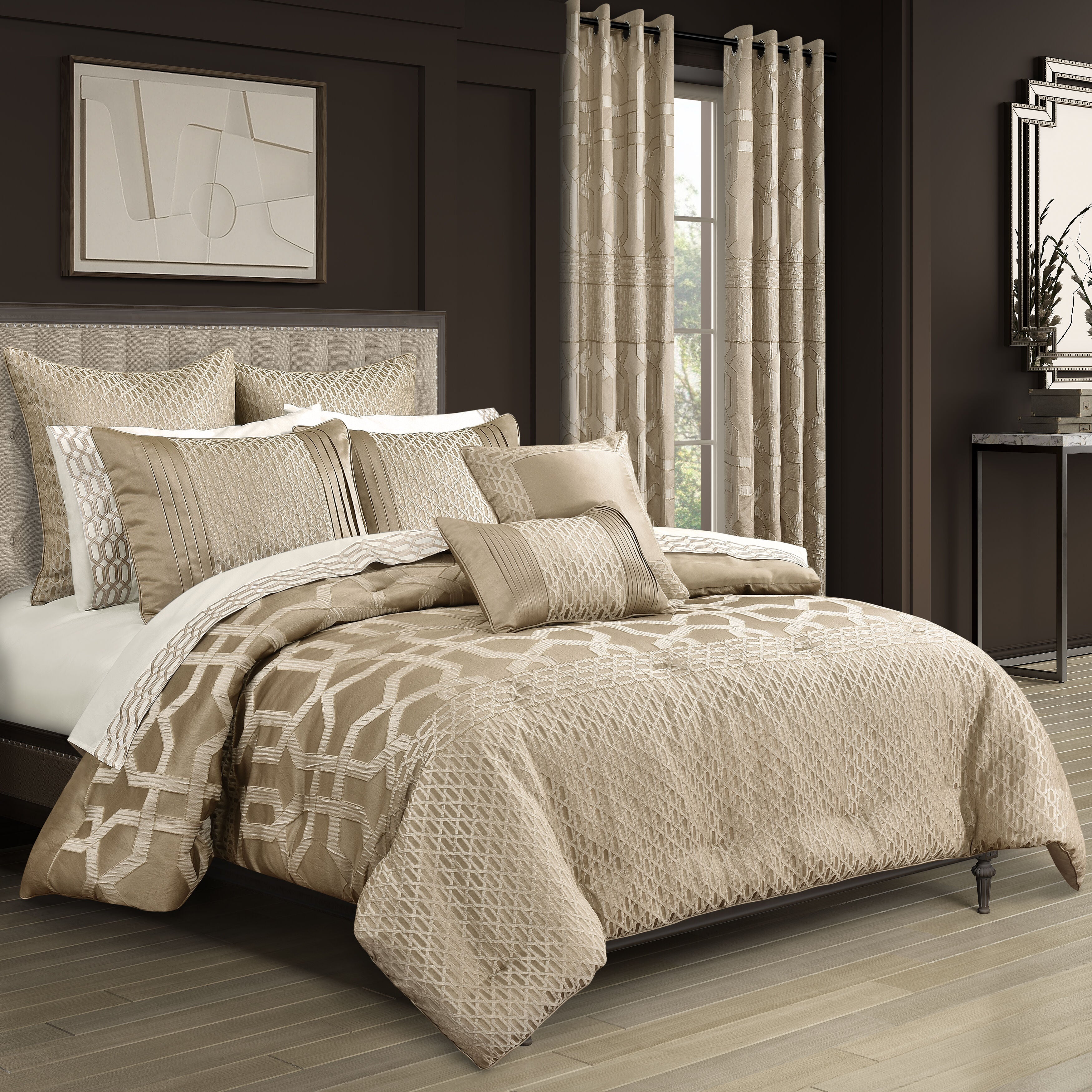 OLYMPUS COMFORTER SET, SAND, hi-res image number 0