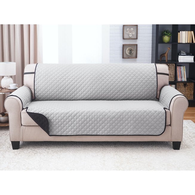 Solid Reversible Quilted Sofa Furniture Protector, , on-hover image number 1