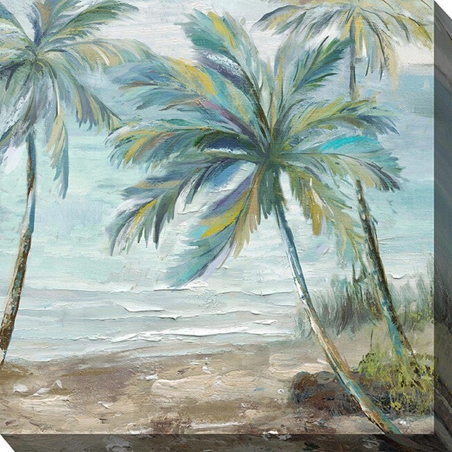 COASTAL PALM 2 OUTDOOR ART 24X24, MULTI, hi-res image number 0