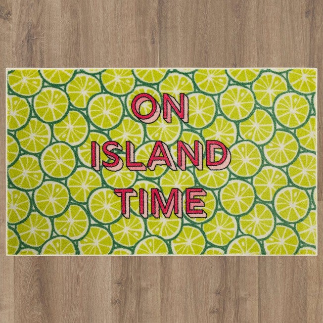 On Island Time Lime Green Kitchen Rug, , alternate image number null
