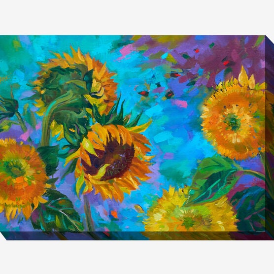 Sunflower on Blue Wall Art, MULTI, hi-res image number null