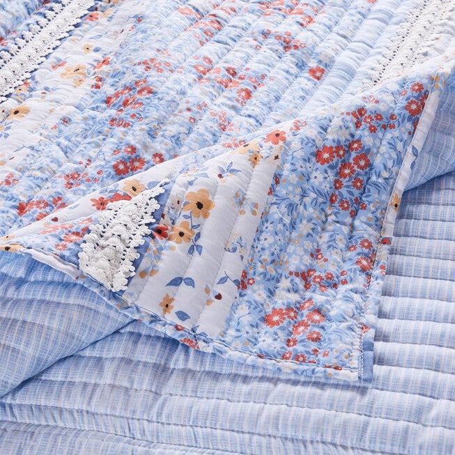 Betty Lace Embellished Quilt And Pillow Sham Set, , alternate image number 3
