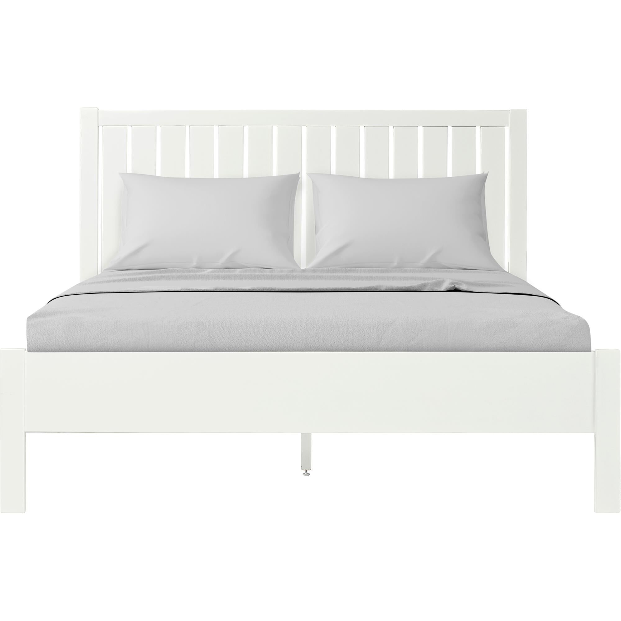 Graham Wooden Platform Bed in Black, Queen, WHITE, hi-res image number 0