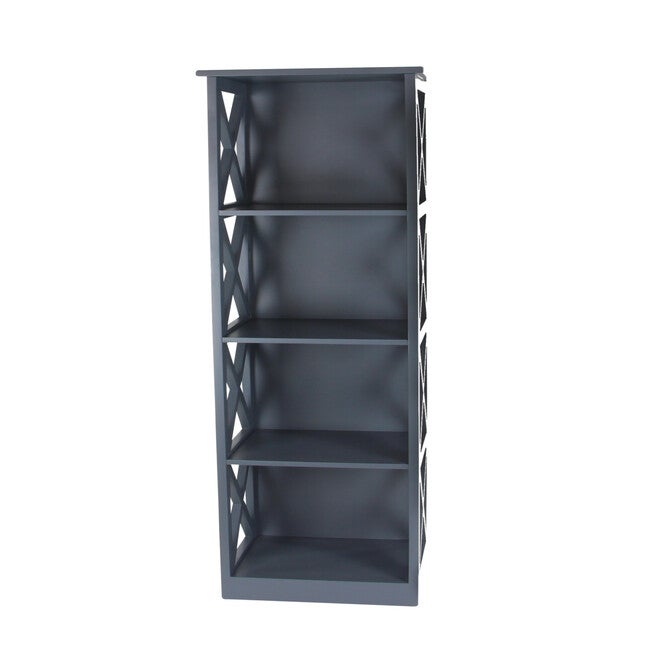Grey Wood Traditional Shelving Unit, 51 inches x 16 inches x 12 inches, , alternate image number 2