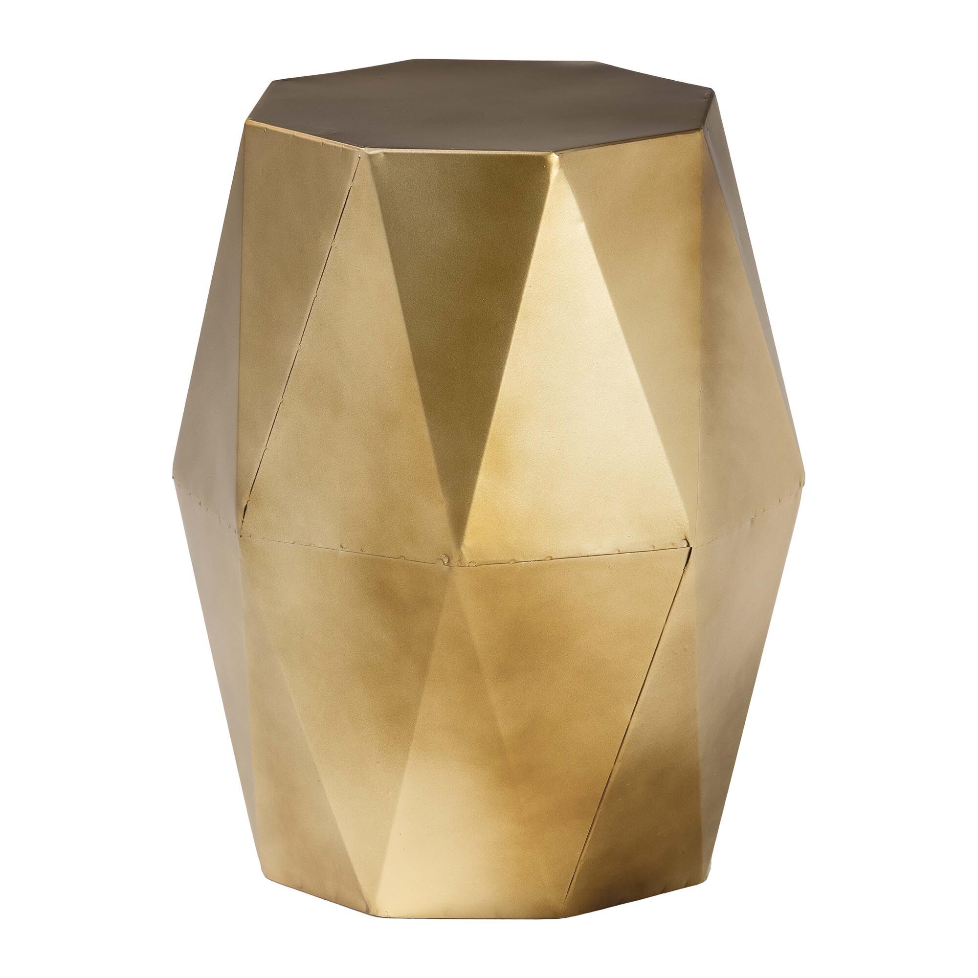 Baxton Studio Salman Geometric Bronze Metal Accent Table &ndash; Faceted Modern Side Table for Indoor or Semi-Outdoor Use, BRONZE, alternate image number 1