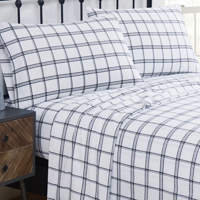 Bristol Plaid Flannel Sheet Set, , on-hover image number 1