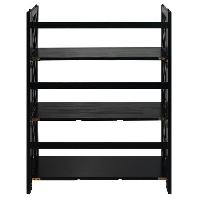 Montego 3-Shelf Folding Bookcase -Black, , alternate image number 3