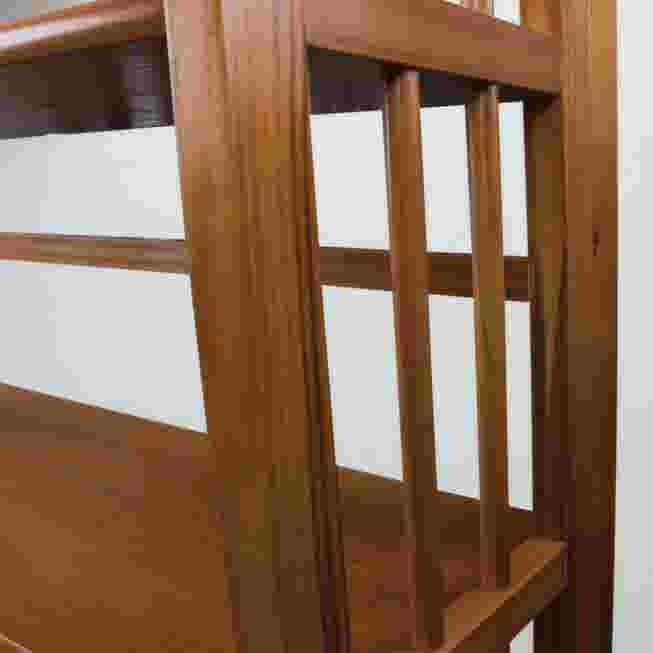 close-up of the bookcase side panel