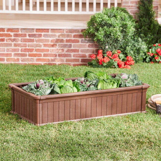 4' x 2' Raised Garden Bed, BROWN, hi-res image number 0