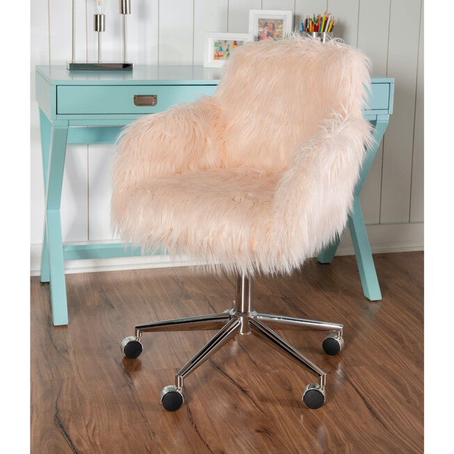 Fenton Faux Fur Office Chair Pink, , alternate image number 5