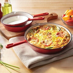 3-Pc. Cast Iron Enameled Skillet Set