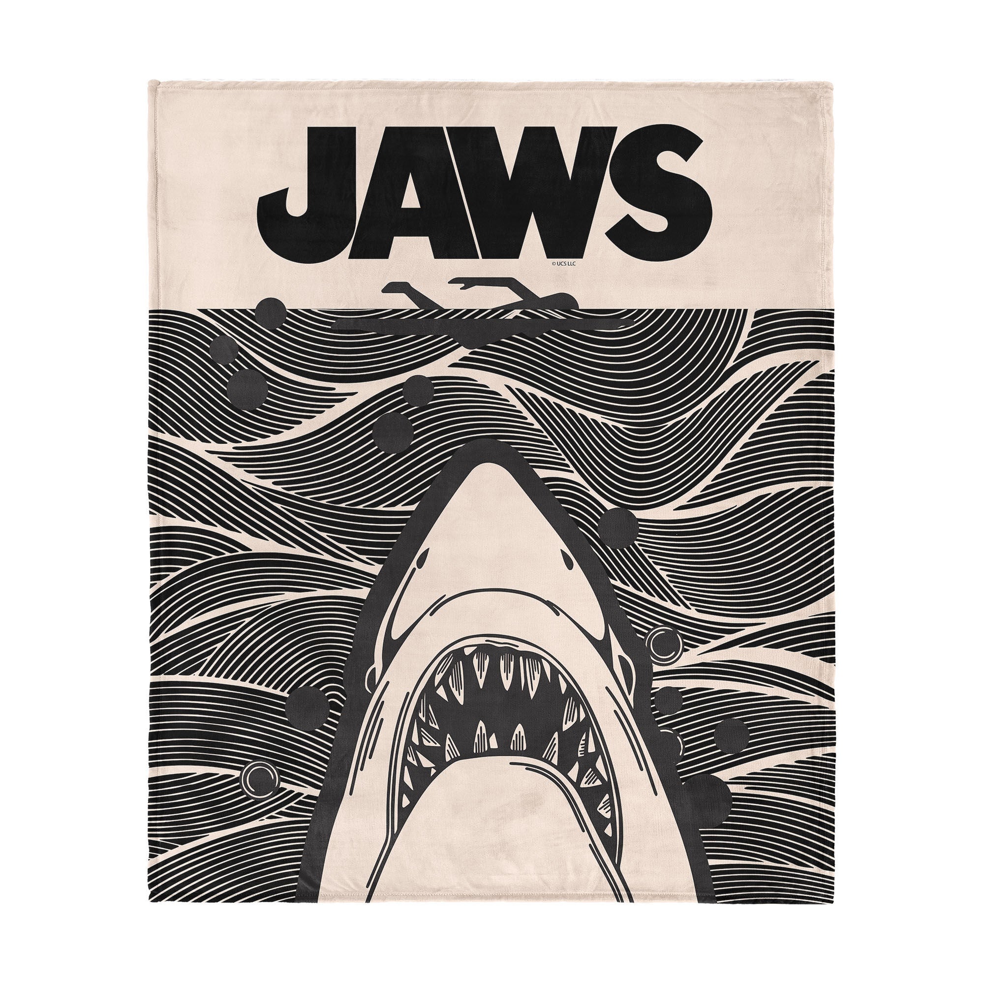 Jaws Duotone Poster Silk Touch Throw Blanket 60x80 inches, DUOTONE, hi-res image number 0