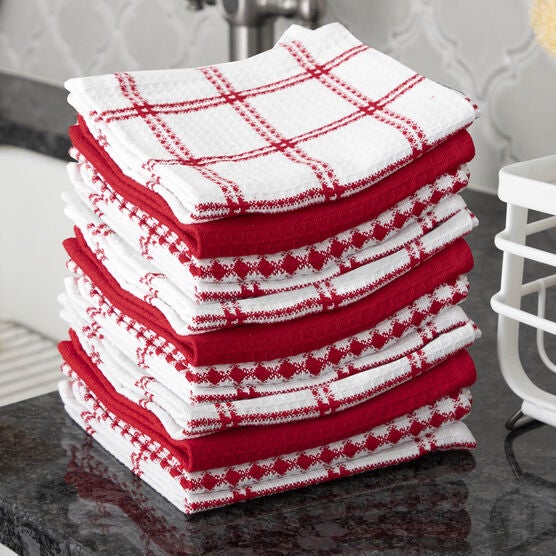 Coordinating Flat Waffle Weave Dish Cloths, Set Of 12 Dish Cloth, , alternate image number null