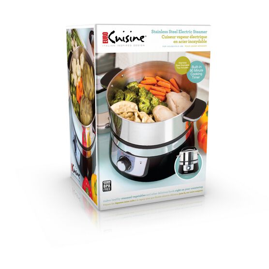 Euro Cuisine Stainless Steel Electric Food Steamer, , alternate image number null