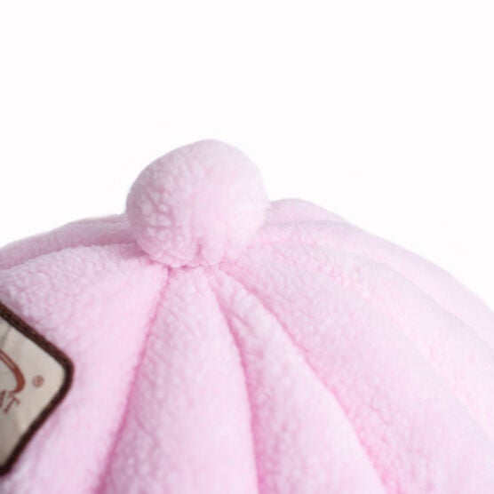 Plush Faux Fleece Cave Cat dog Bed, Soft PInk, , alternate image number null
