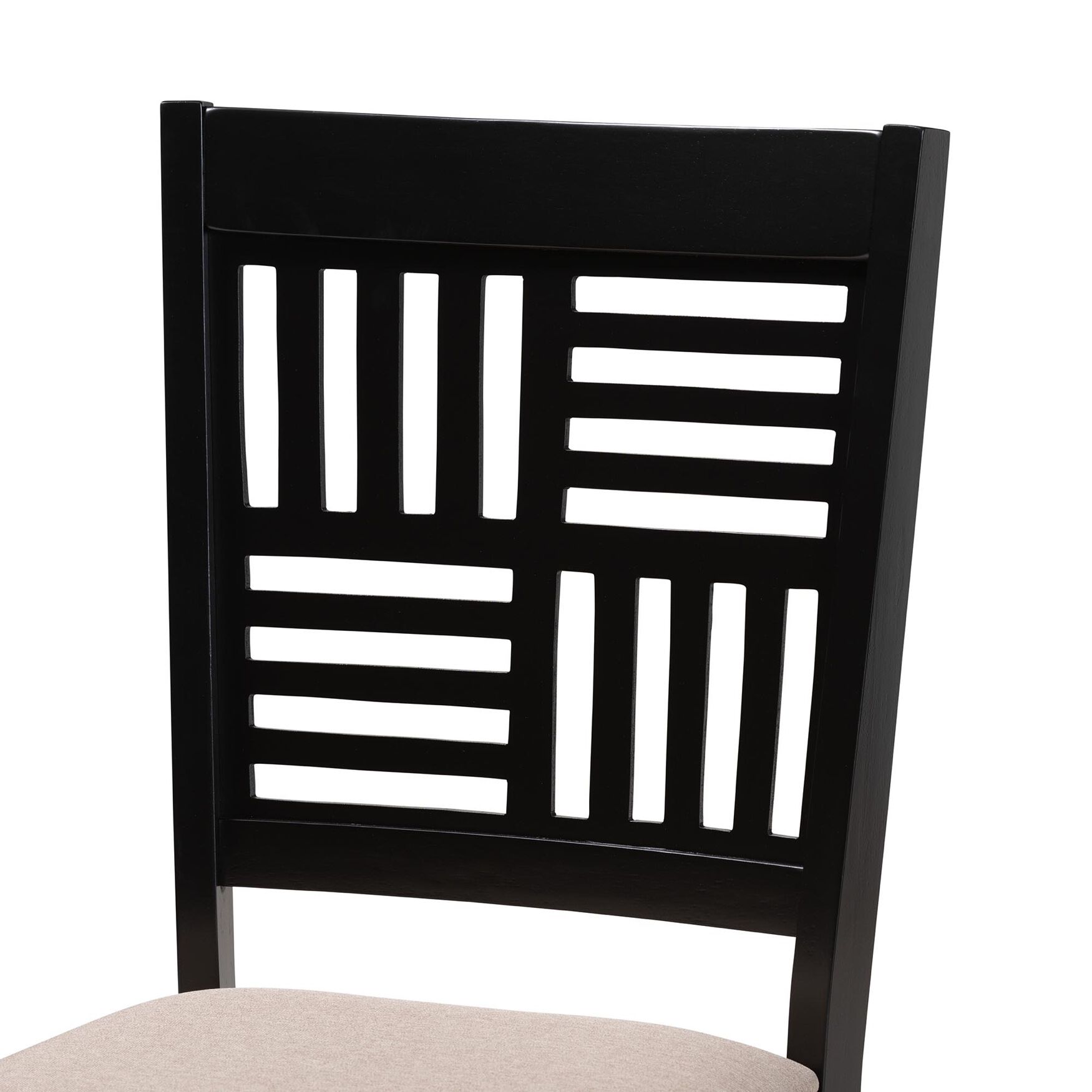 Deanna Modern Beige Fabric And Dark Brown Finished Wood 2-Piece Dining Chair Set, , alternate image number 3