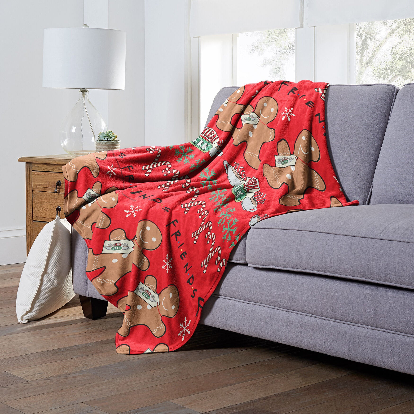 Wb Friends Gingerbread Pattern Silk Touch Throw Blanket, , alternate image number 3