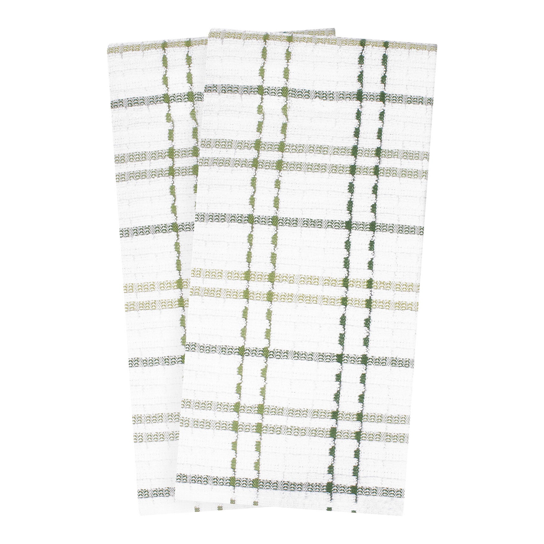 Royale 2Pk Check Kitchen Towel, CACTUS, hi-res image number 0