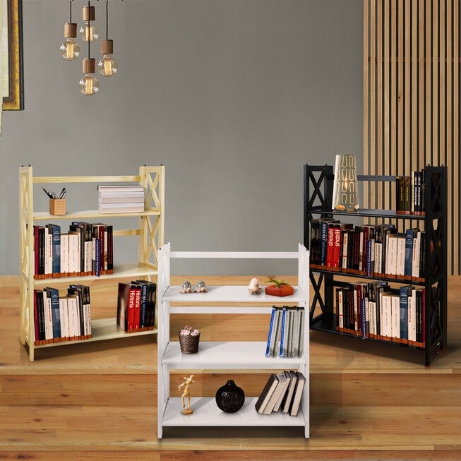 Montego 3-Shelf Folding Bookcase - White, , alternate image number null