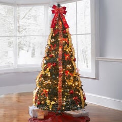 Fully Decorated Pre-Lit 7½’ Pop-Up Christmas Tree