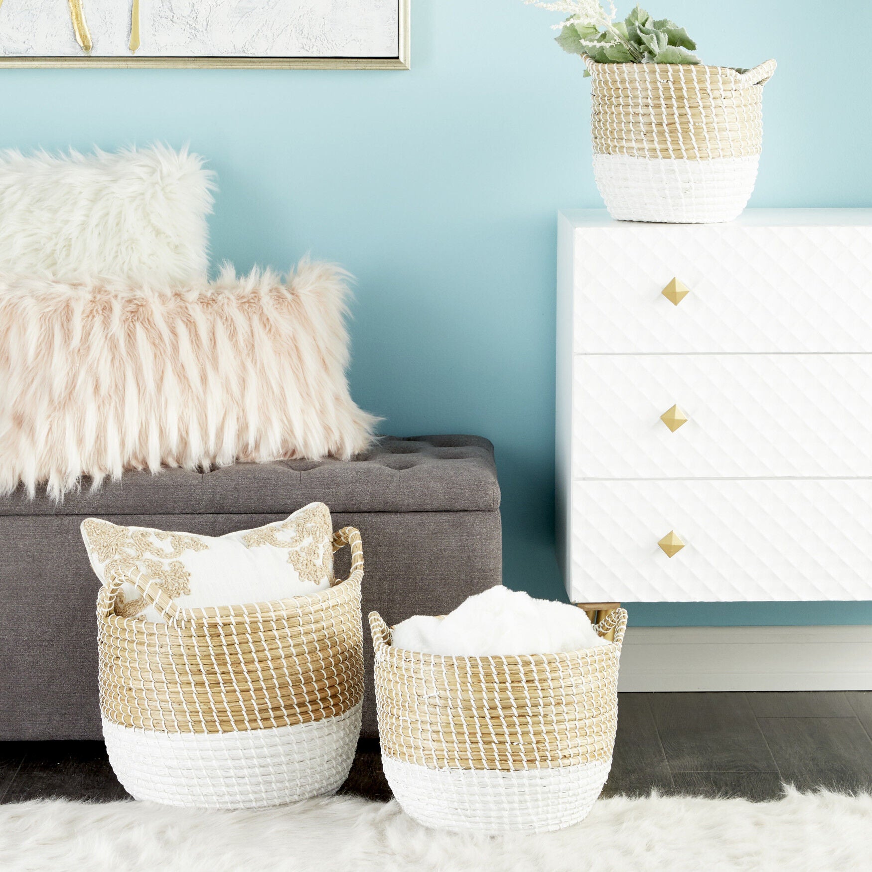Cosmoliving By Cosmopolitan Set Of 3 Basket Storage Basket, , alternate image number 12