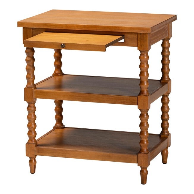 Imogene Retro-Modern Walnut Brown Finished Wood End Table, , on-hover image number 1