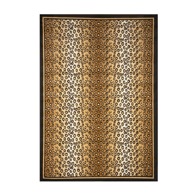 Zone Leopard Print Rug, 5 feet 2 inchesx7 feet 4 inches, EBONY, hi-res image number null