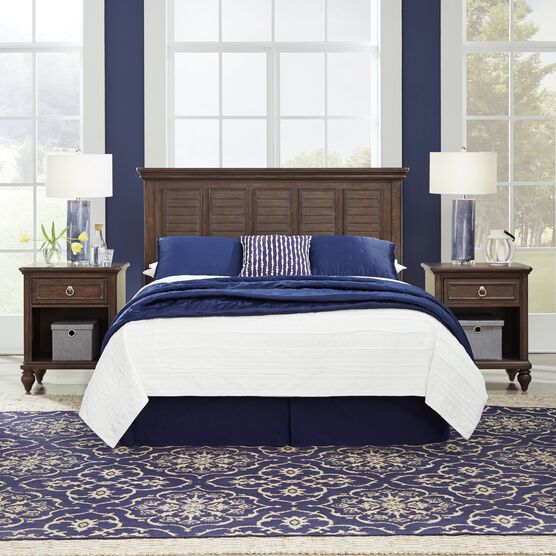 Southport Brown Queen Headboard & 2 Night Stand, BROWN, hi-res image number null