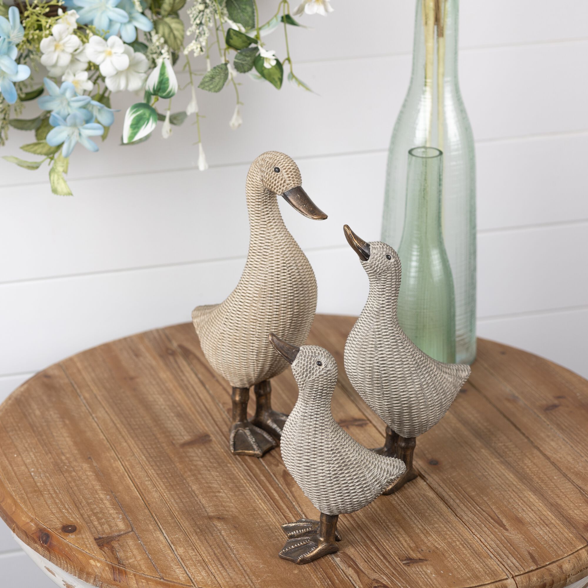Duck (Set of 4) 8.25 inchesH, 10.375 inchesH Resin, BROWN, alternate image number 1