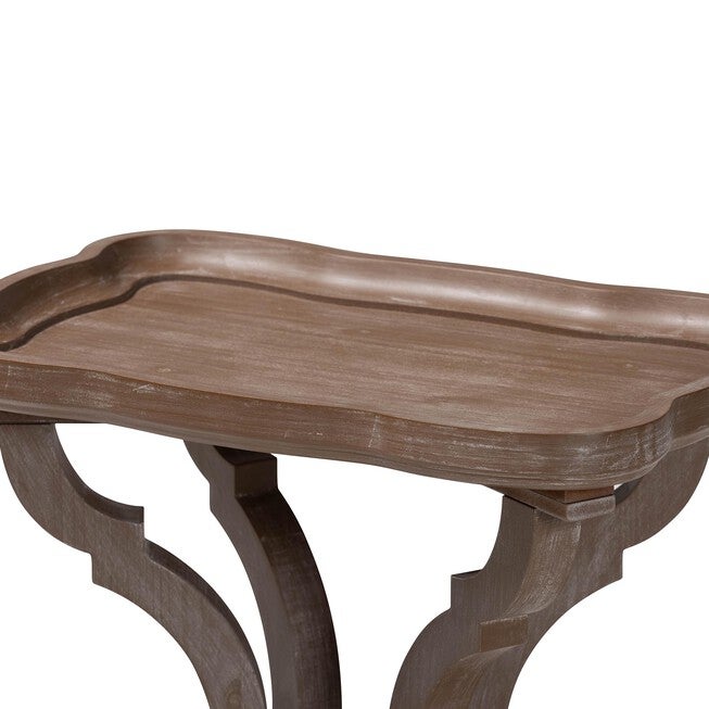 Yannick French Country Antique Brown Wood End Table, ANTIQUE BROWN, alternate image number 4