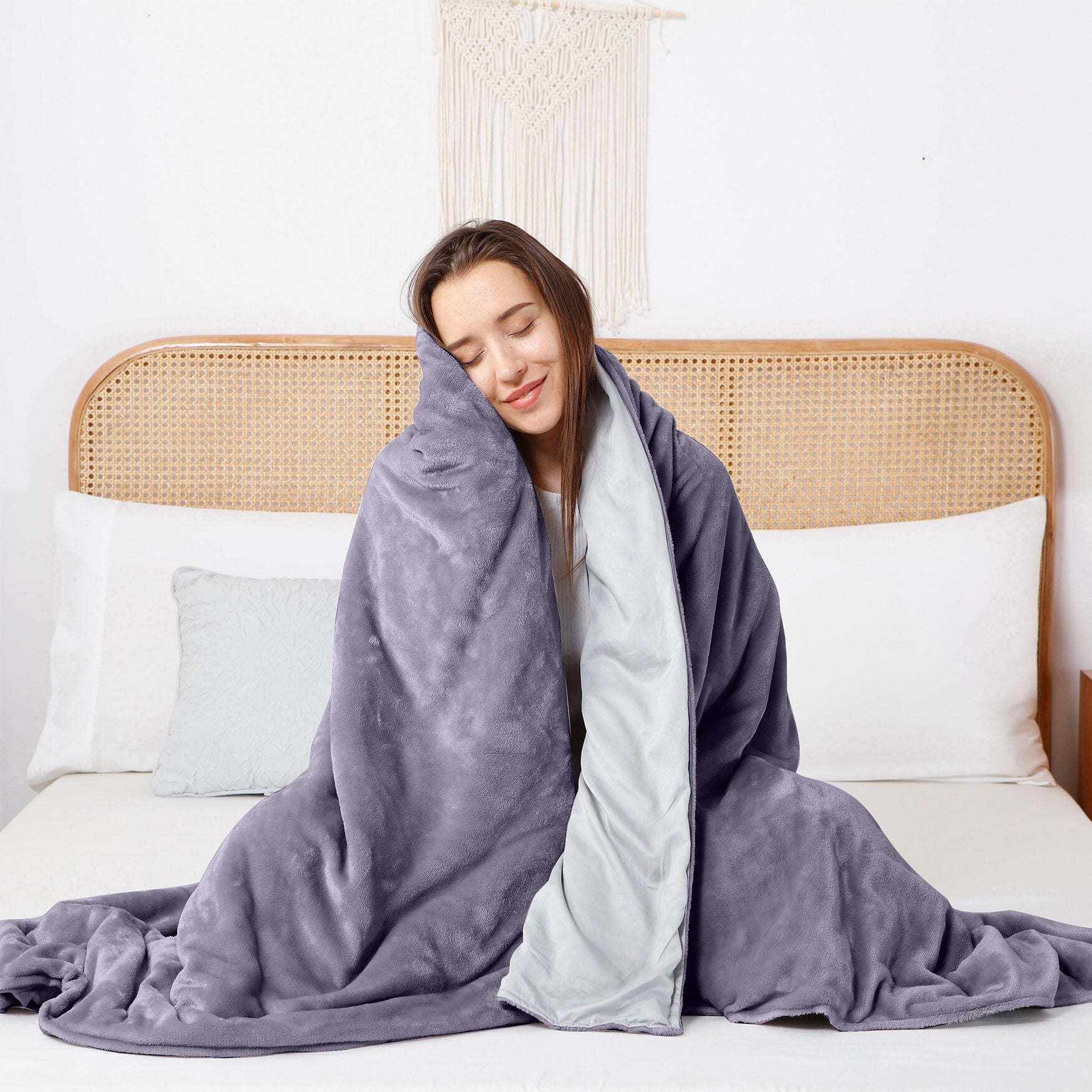 Crystal 15Lb Reversible Cooling Weighted 48X72 Blanket With Removable Cover Weighted Blanket & Cover, , alternate image number 22