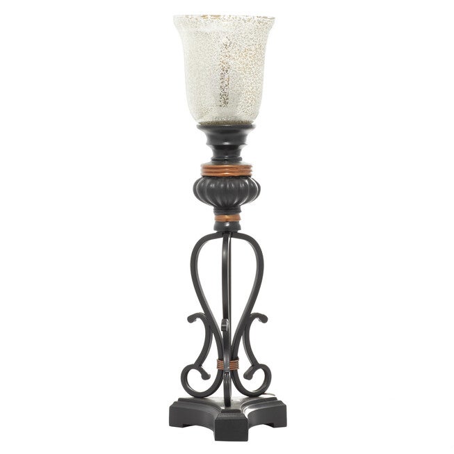 Set Of 2 Black Metal Boho Style Uplight, BLACK, hi-res image number null
