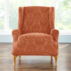 BH Studio Ikat Stretch Wing Chair Slipcover, 