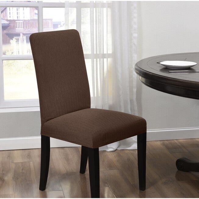Kathy Ireland Santa Barbara Dining Room Chair Covers, BROWN, hi-res image number null