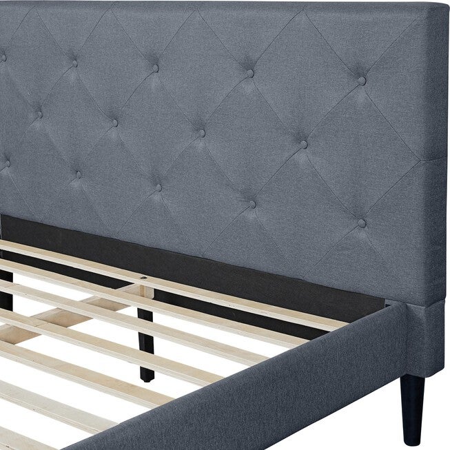 Monticello Platform Bed, Queen, Gray, GREY, alternate image number 6