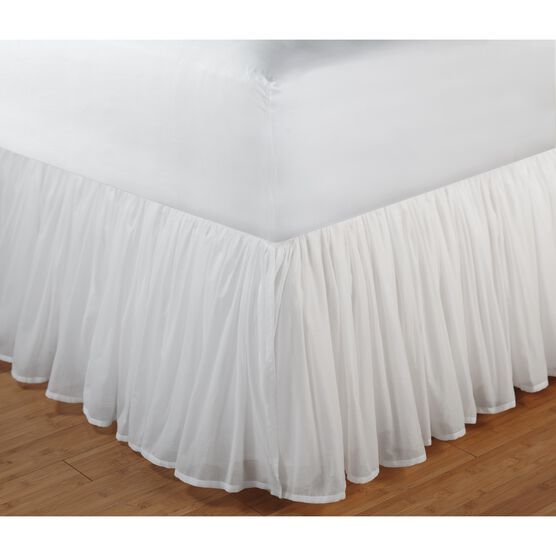Cotton Voile Bed Skirt 18", WHITE, hi-res image number null