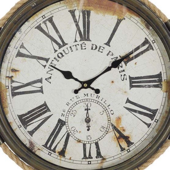White Coastal Metal Wall Clock, , alternate image number null