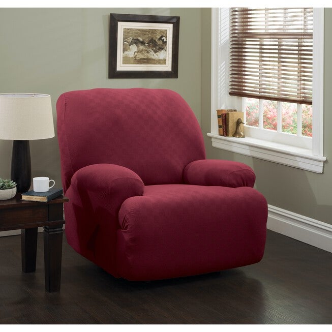 Stretch Newport Jumbo Recliner Slipcover, BRICK, hi-res image number null