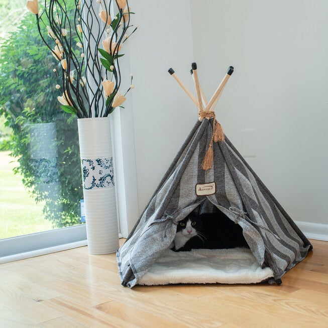 Striped Teepee Cat Dog Bed, , alternate image number null
