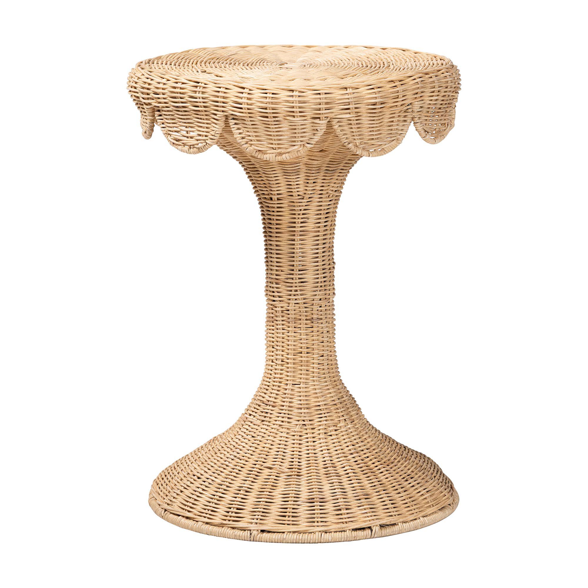 Natala Rattan End Table, HONEY, alternate image number 1