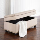 400 lbs. Weight Capacity Extra Wide Studded Ottoman, OATMEAL, hi-res image number null