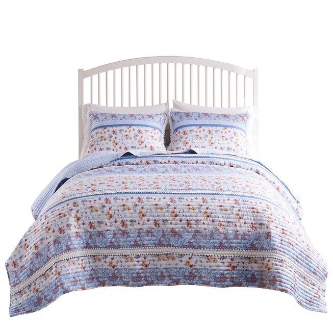Betty Lace Embellished Quilt And Pillow Sham Set, , alternate image number 4