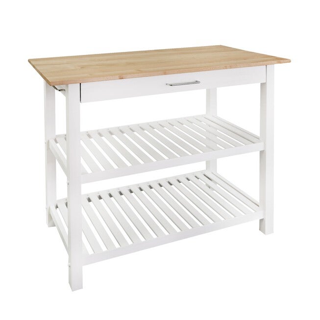 Kitchen Island with Solid Wood Top, , alternate image number 3